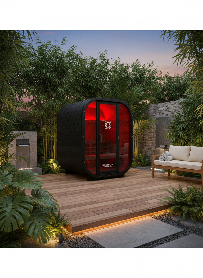 Fire Barrel Sauna – Premium Red Cedar Outdoor Cube Sauna
