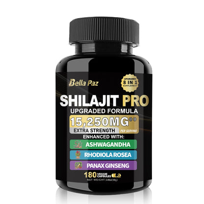 BellaPaz Ashwagandha Bundle: Upgraded Formula-Sea Moss, Shilajit,Black Seed Oil, Ashwagandha,Ginger, Rhodiola,Ginseng-180 Count